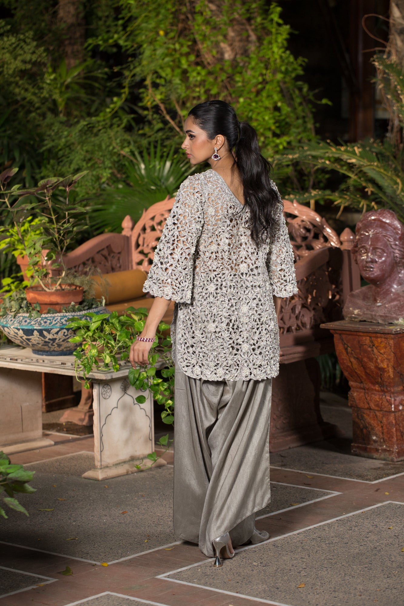 Cutwork Cape and Loose Shalwar